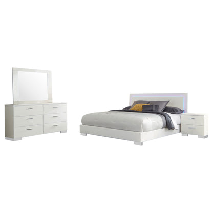 Felicity 4-piece Queen Bedroom Set White High Gloss