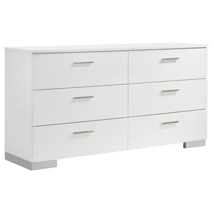 Felicity 4-piece Queen Bedroom Set White High Gloss