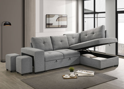 Coaster Pastrana Sleeper Sectional Sofa – Charcoal Grey