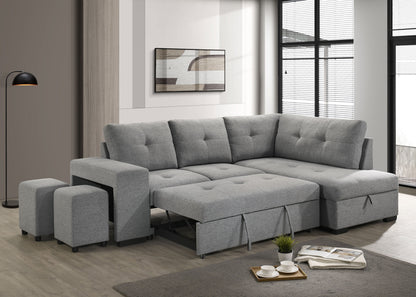 Coaster Pastrana Sleeper Sectional Sofa – Charcoal Grey