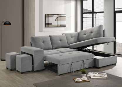 Coaster Pastrana Sleeper Sectional Sofa – Charcoal Grey