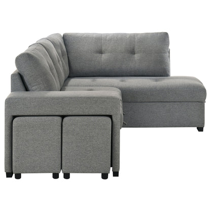 Coaster Pastrana Sleeper Sectional Sofa – Charcoal Grey