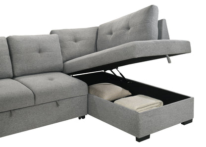 Coaster Pastrana Sleeper Sectional Sofa – Charcoal Grey