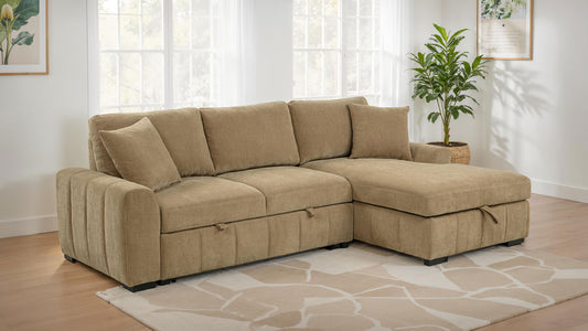 Coaster Pastrana Sleeper Sectional Sofa – Camel
