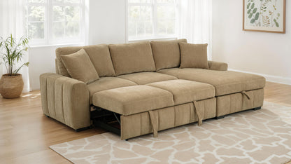 Coaster Pastrana Sleeper Sectional Sofa – Camel