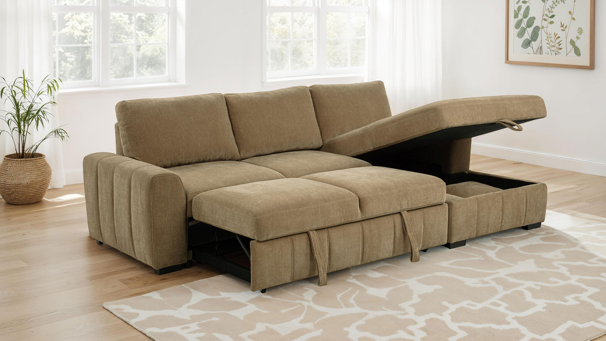 Coaster Pastrana Sleeper Sectional Sofa – Camel