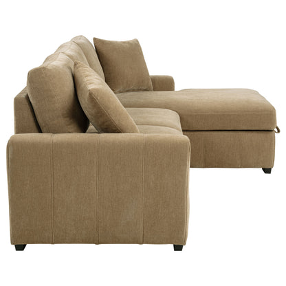 Coaster Pastrana Sleeper Sectional Sofa – Camel