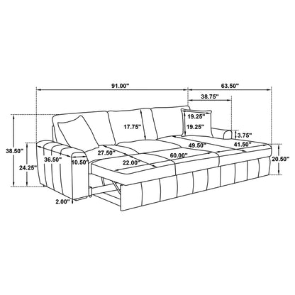Coaster Pastrana Sleeper Sectional Sofa – Camel