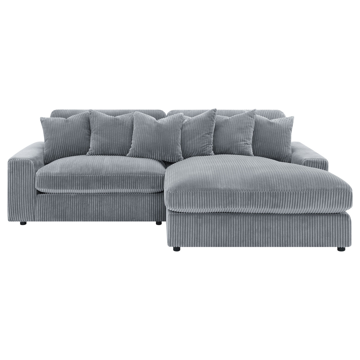 Coaster Blaine 2-Piece Reversible Sectional Sofa – Fog Corduroy