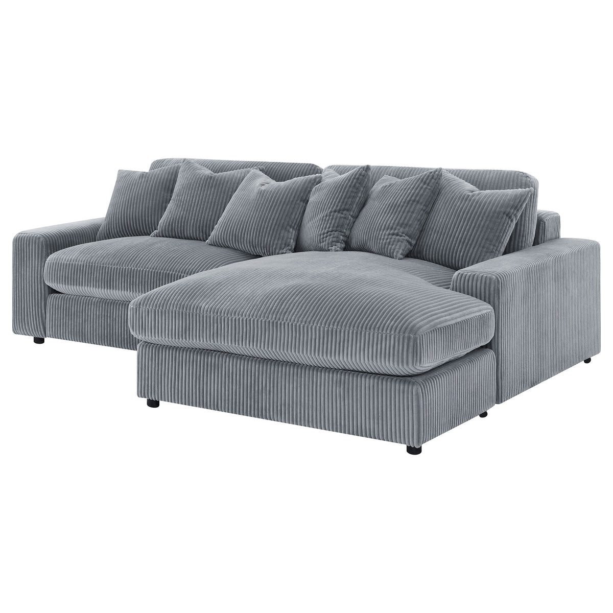 Coaster Blaine 2-Piece Reversible Sectional Sofa – Fog Corduroy