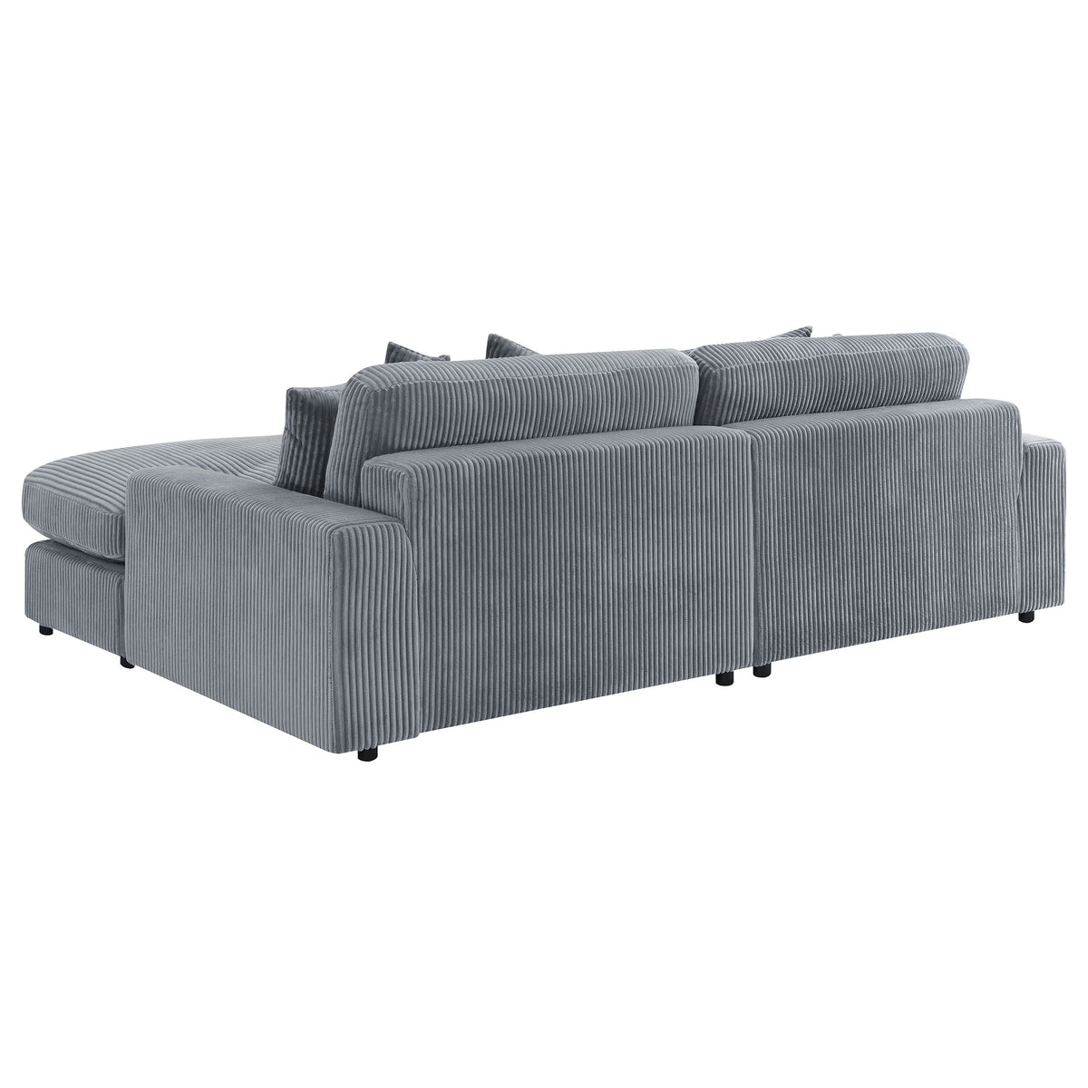Coaster Blaine 2-Piece Reversible Sectional Sofa – Fog Corduroy