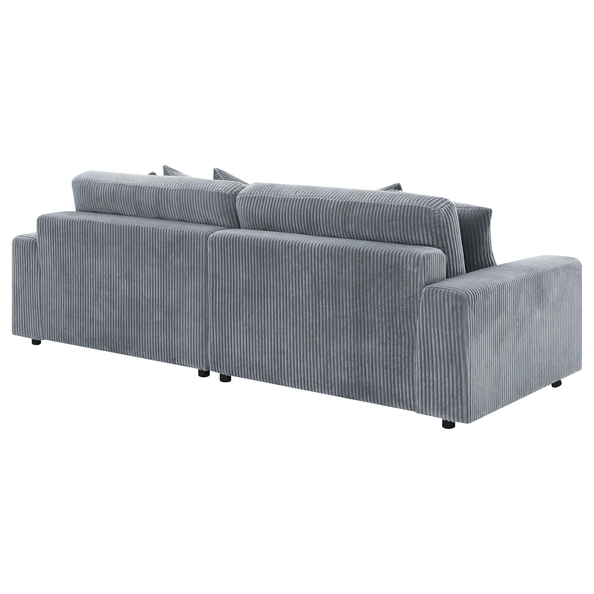 Coaster Blaine 2-Piece Reversible Sectional Sofa – Fog Corduroy