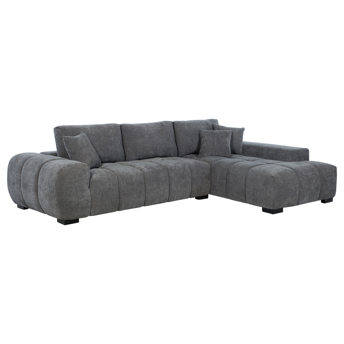 Coaster Octavia 2-Piece Sectional Sofa – Charcoal Grey