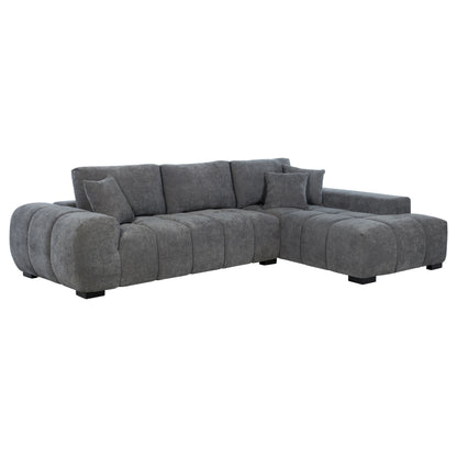 Coaster Octavia 2-Piece Sectional Sofa – Charcoal Grey