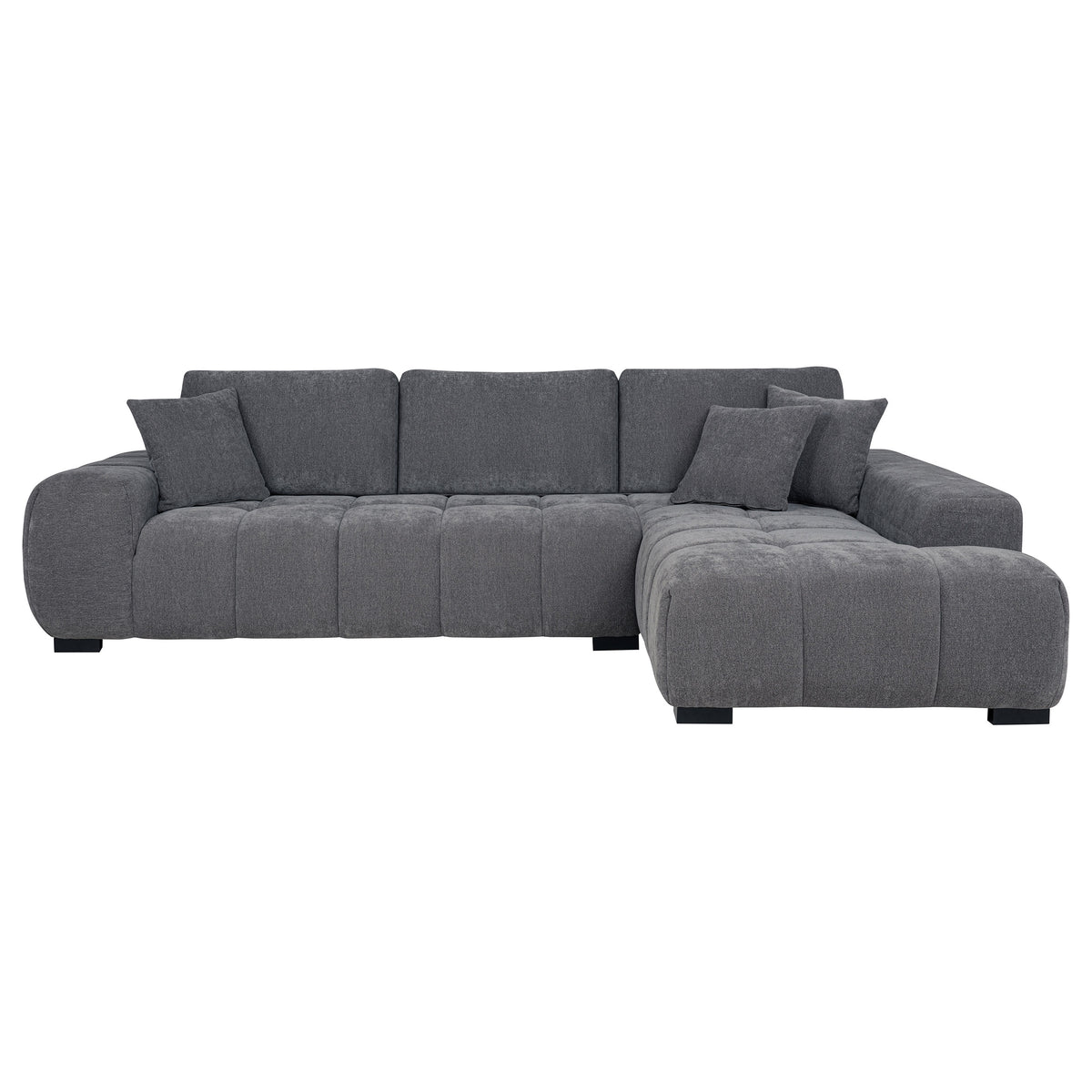 Coaster Octavia 2-Piece Sectional Sofa – Charcoal Grey