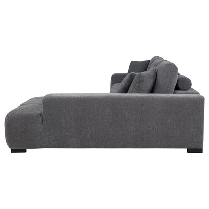 Coaster Octavia 2-Piece Sectional Sofa – Charcoal Grey