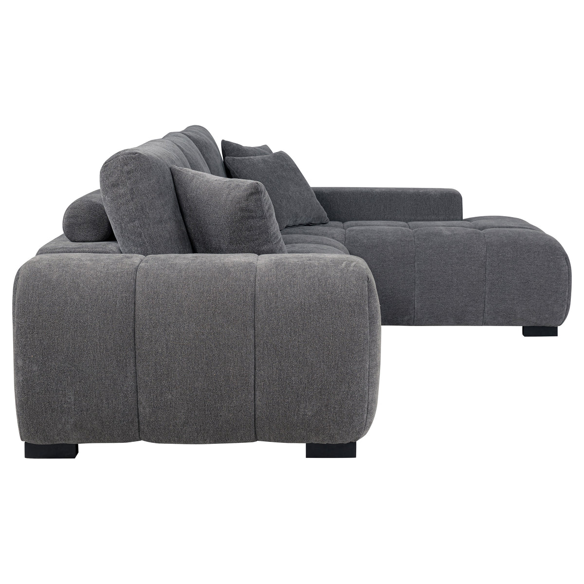 Coaster Octavia 2-Piece Sectional Sofa – Charcoal Grey