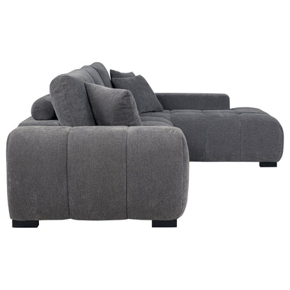Coaster Octavia 2-Piece Sectional Sofa – Charcoal Grey