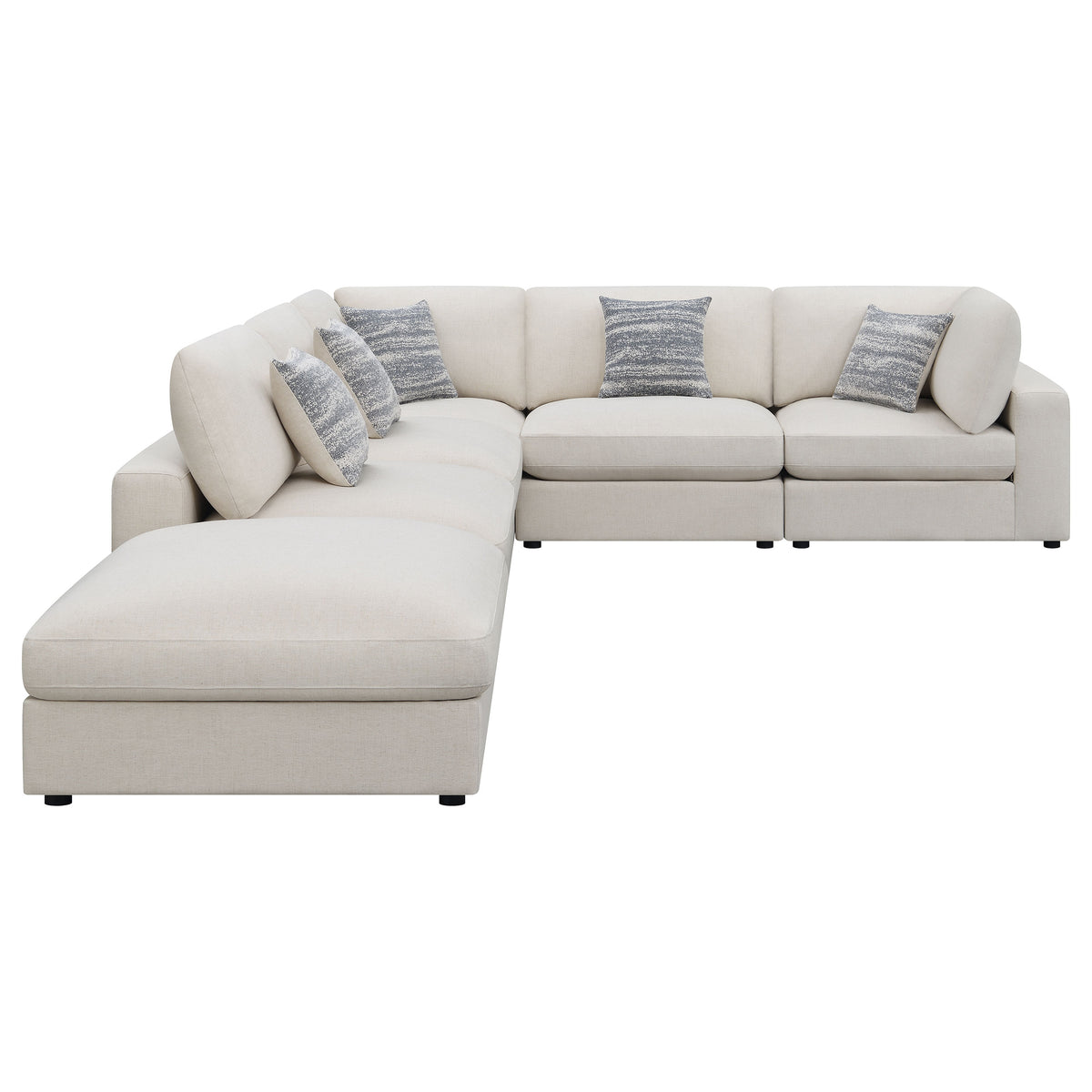 CoasterEssence Serene 6-Piece Modular Sectional Sofa in Beige
