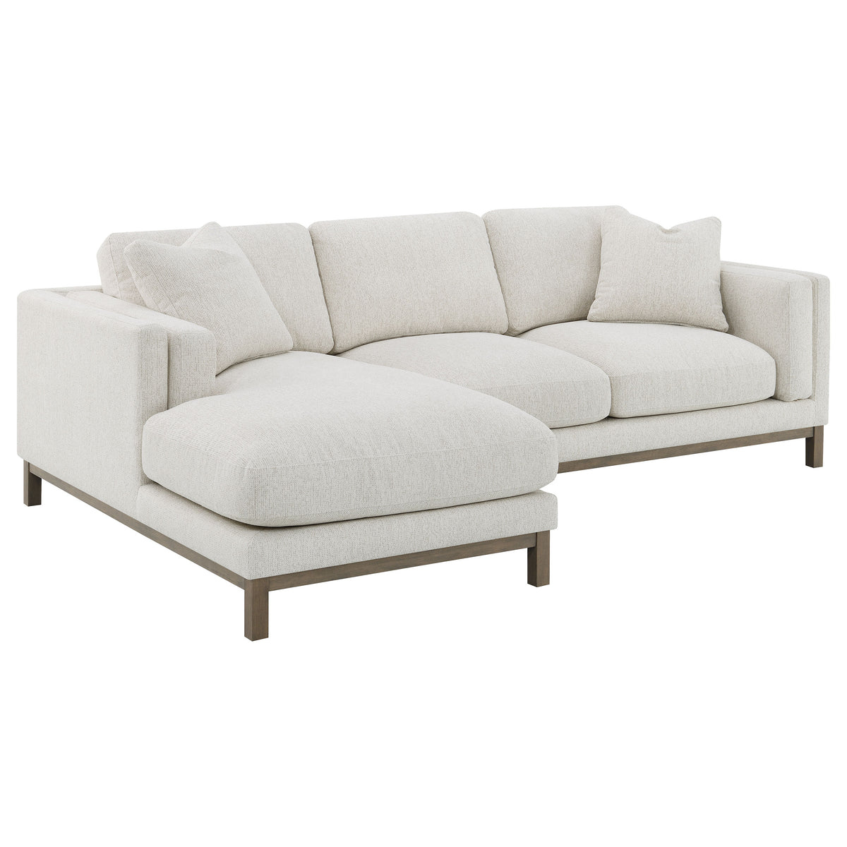 Coaster Geneva Sectional Sofa with Left-Side Chaise – Sand