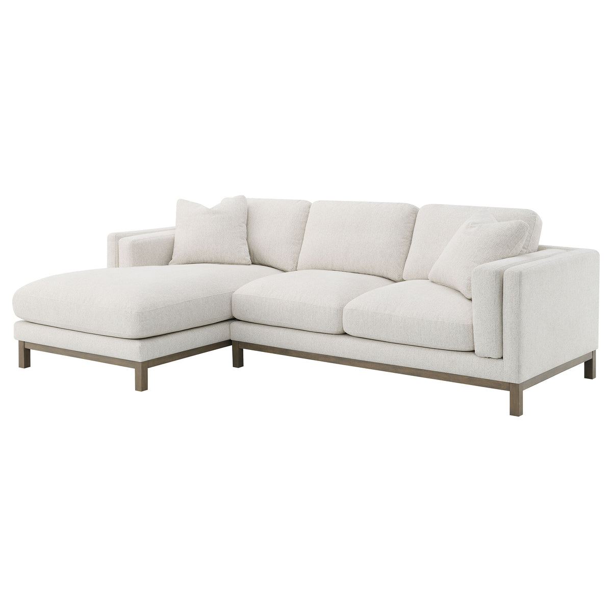 Coaster Geneva Sectional Sofa with Left-Side Chaise – Sand