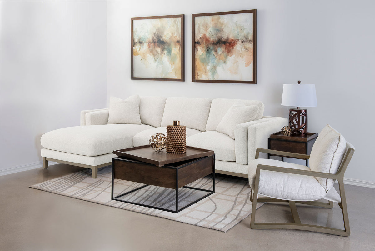 Coaster Geneva Sectional Sofa with Left-Side Chaise – Sand
