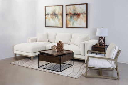 Coaster Geneva Sectional Sofa with Left-Side Chaise – Sand
